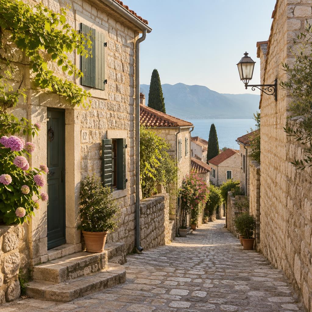 Quiet Croatian village street