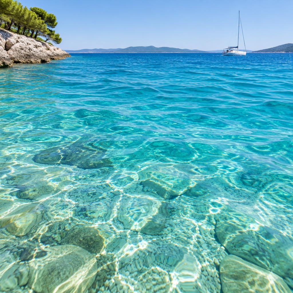Crystal-clear turquoise Adriatic water